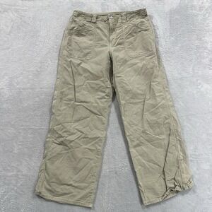 AE American Eagle Jeans Women 14 Stovepipe Beige Baggy Denim Y2K